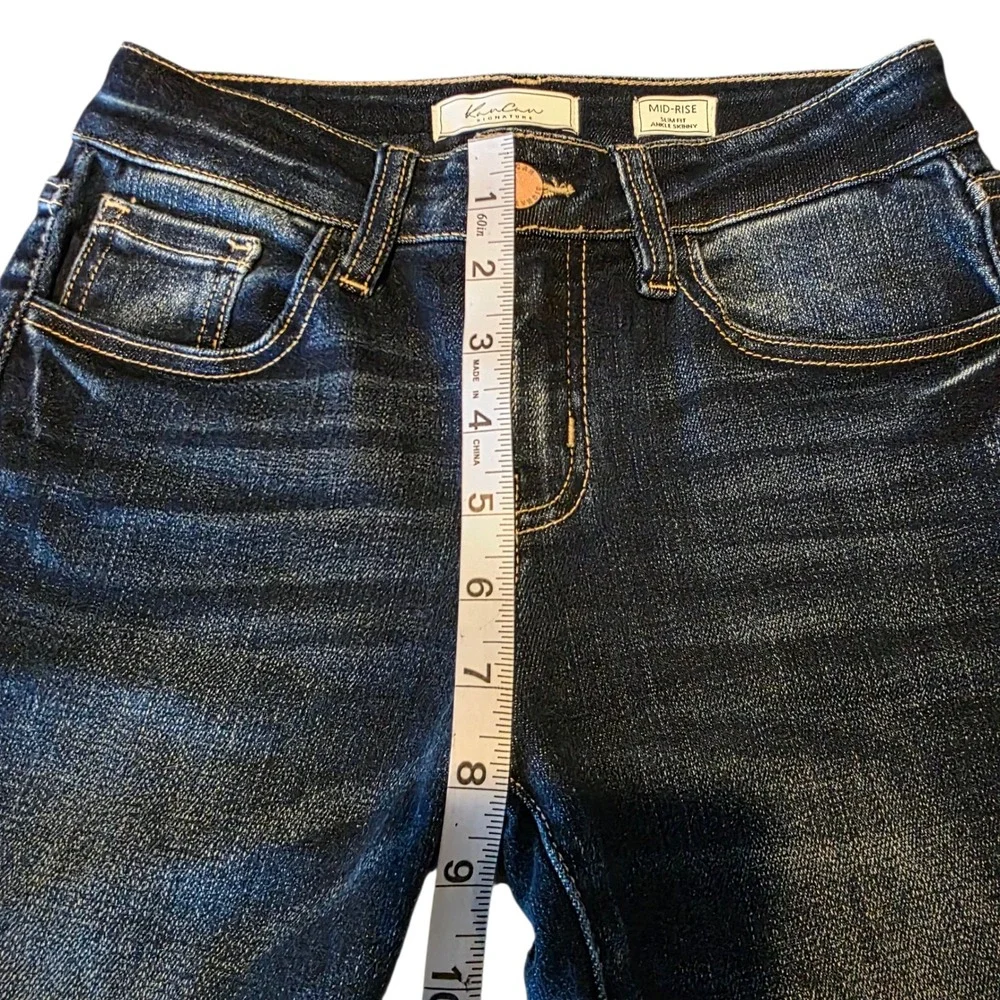 KanCan Signature Girls Mid-Rise Slim Fit Ankle Skinny Distressed‎ Jeans Size 12